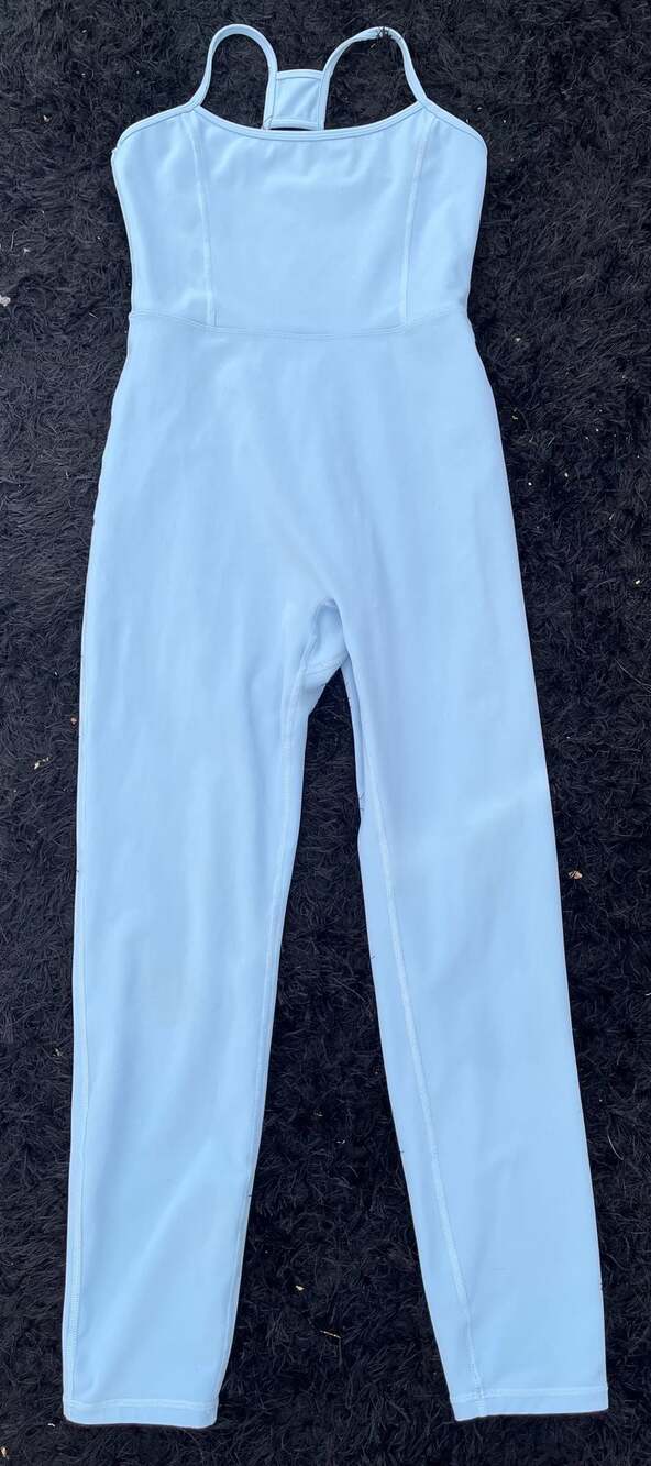Bo+Tee Light Blue Sleeveless Activewear Catsuit Jumpsuit